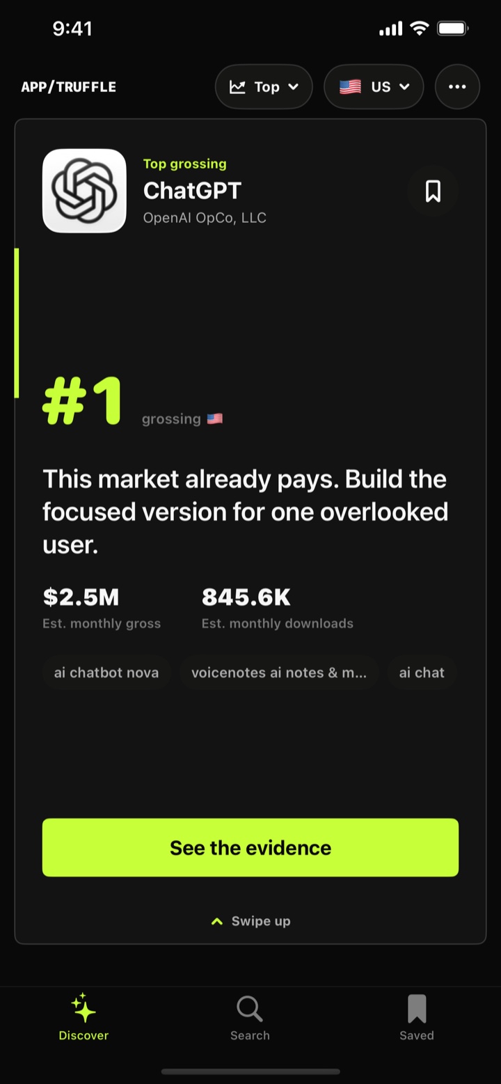 Country-specific top-grossing app research
